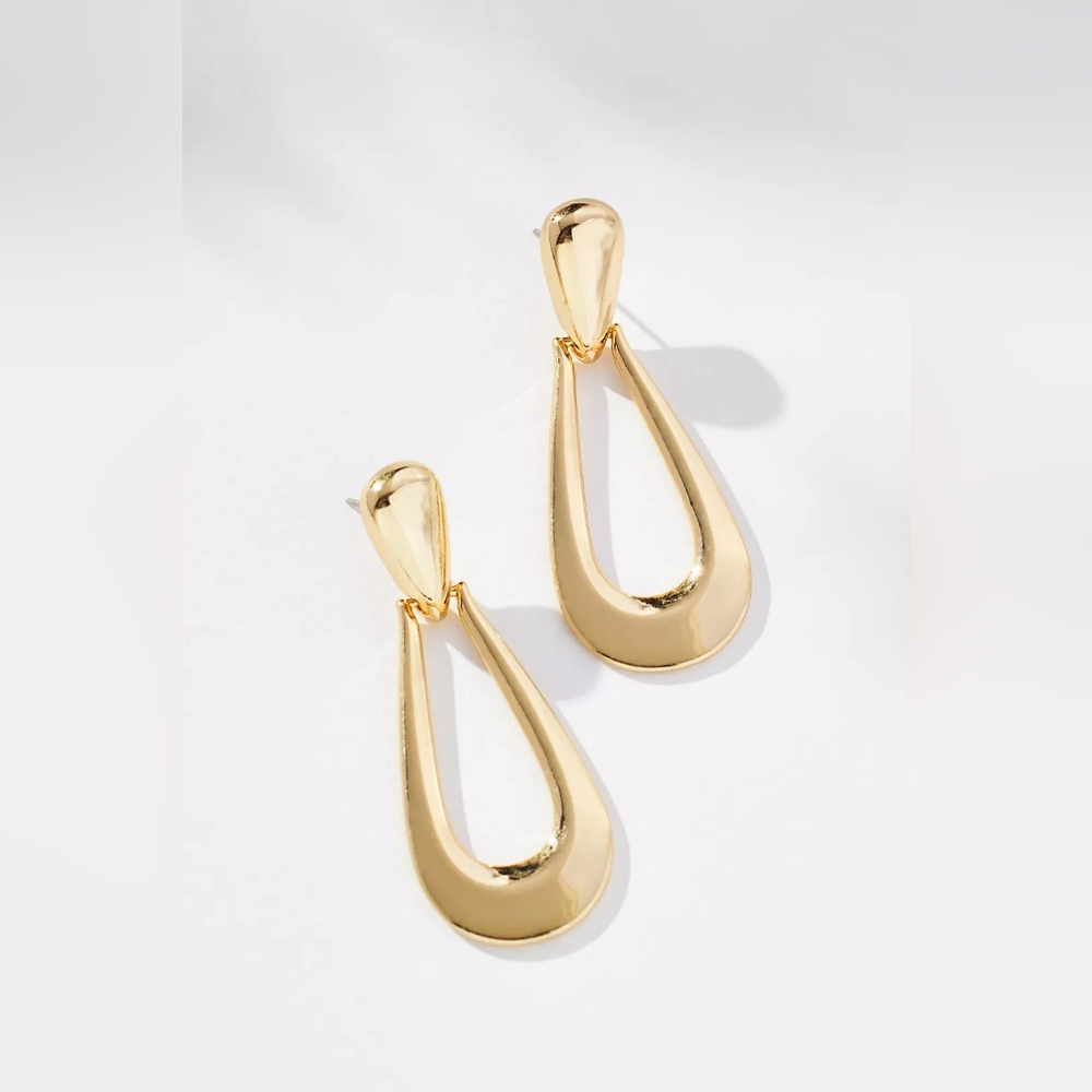 Anthropologie The Restored Vintage Collection: Open Teardrop Earrings
